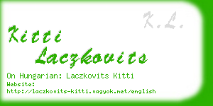 kitti laczkovits business card